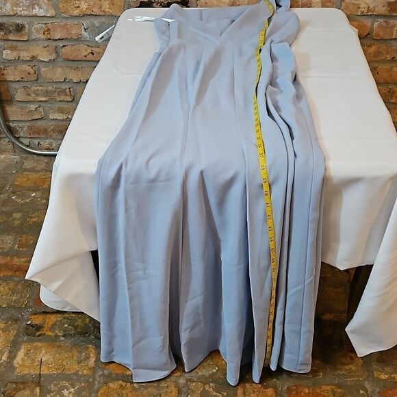 NWT After Six Mist Blue Crepe 1 shoulder cowl neck maxi dress size 6 - Picture 10 of 10